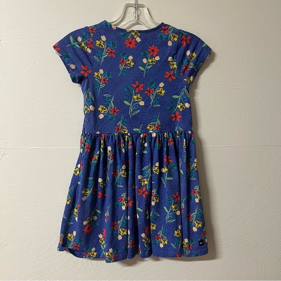 Tea Collection Girl's Blue Floral Print Dress Size 7 - Picture 4 of 4